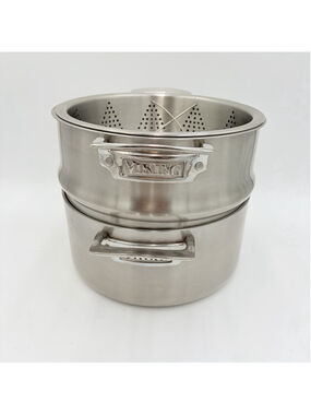 VIKING Professional 7-Ply 18/10 Stainless 8 Qt Stock Pot Steamer Belgium